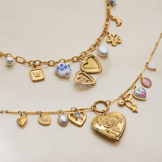 Fashionable Openable Photo Frame Heart Pendant Clavicle Necklace